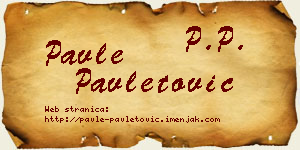 Pavle Pavletović vizit kartica